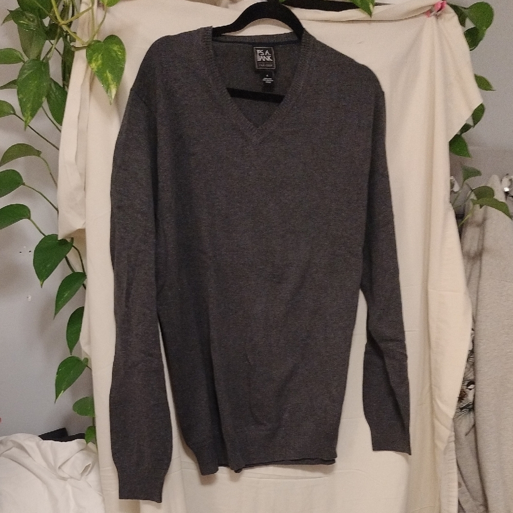 Joseph A Bank Dark Gray V-Neck Sweater
